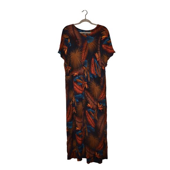 CITY CHIC $109 Crinkle Textured Tropical Print V-Neck Maxi Dress XXL / 24 - Picture 1 of 4